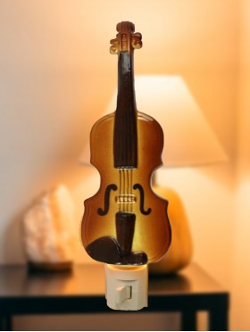 Porcelain Violin Night Light with Gift Box